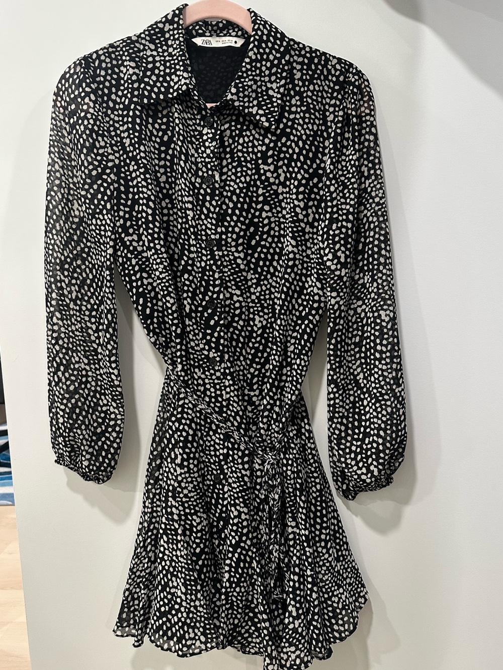 Zara black and white mini dress
